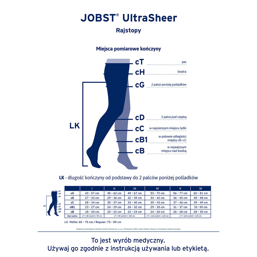 Jobst Ultra Sheer, ciorapi de compresie, CCL2, vârf închis, mărimea 2, natural