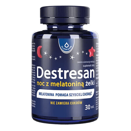 Destresan Night cu jeleu de melatonină, aromă de cireșe, 30 bucăți