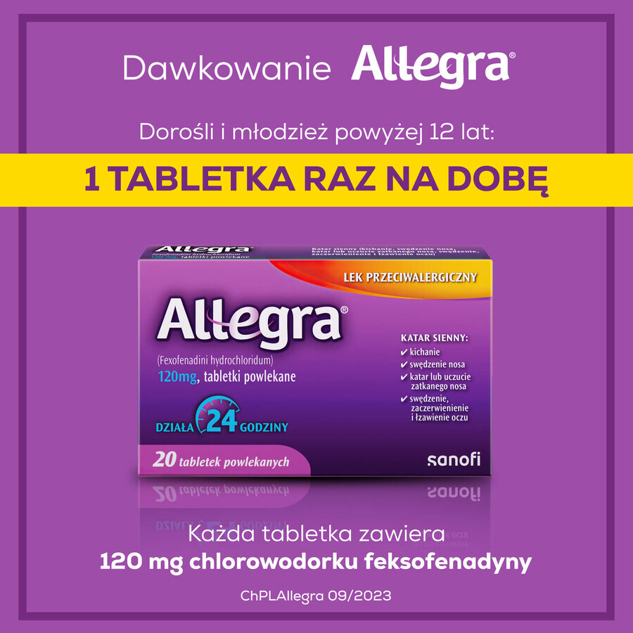 Allegra 120 mg, 20 comprimate filmate