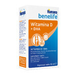 Humana Benelife Vitamina D + DHA, de la naștere, 15 ml