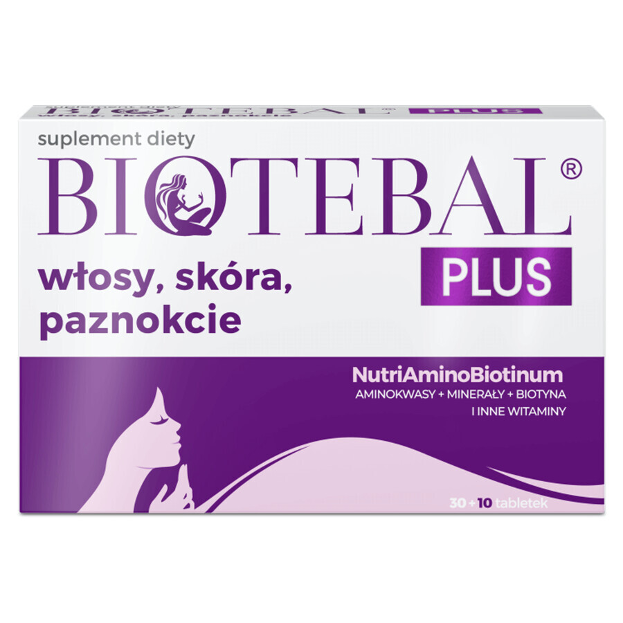 Biotebal Plus Hair Skin Nails, 30 tablets + 10 free tablets