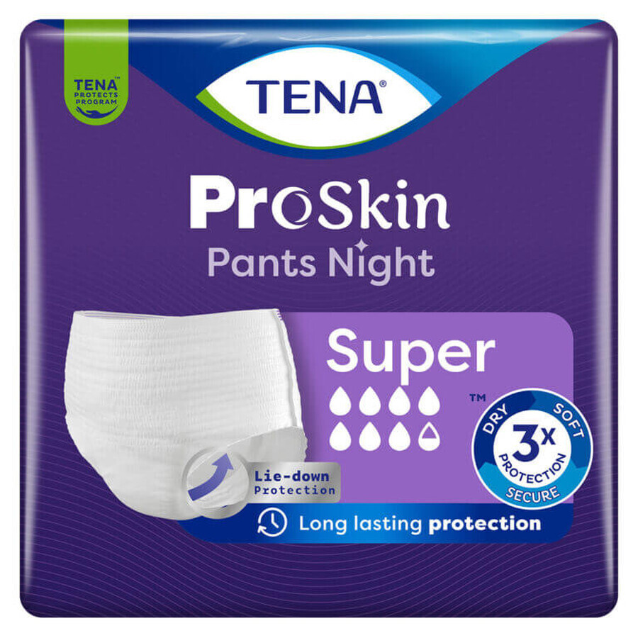 Tena Pants ProSkin Night, bragas absorbentes, talla M, 80-110 cm, Super, 30 unidades