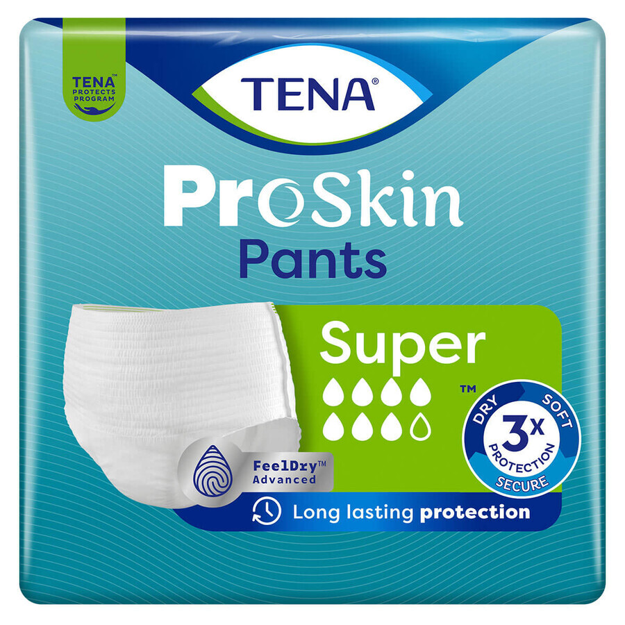 Tena Pants Proskin, slip absorbant, mărimea L, 100-135 cm, Super, 30 bucăți