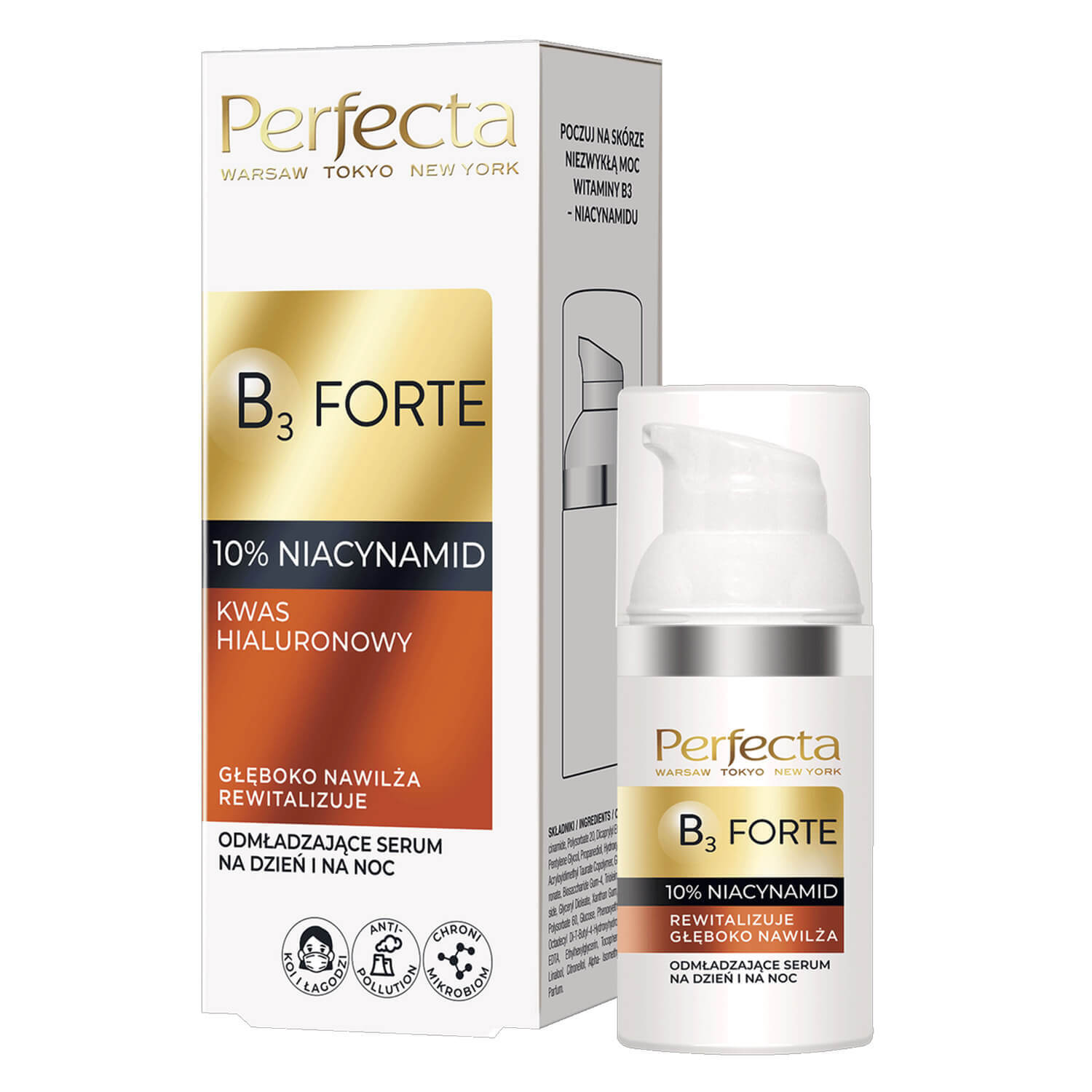 Perfecta B3 Forte, ser facial întineritor, zi și noapte, 30 ml