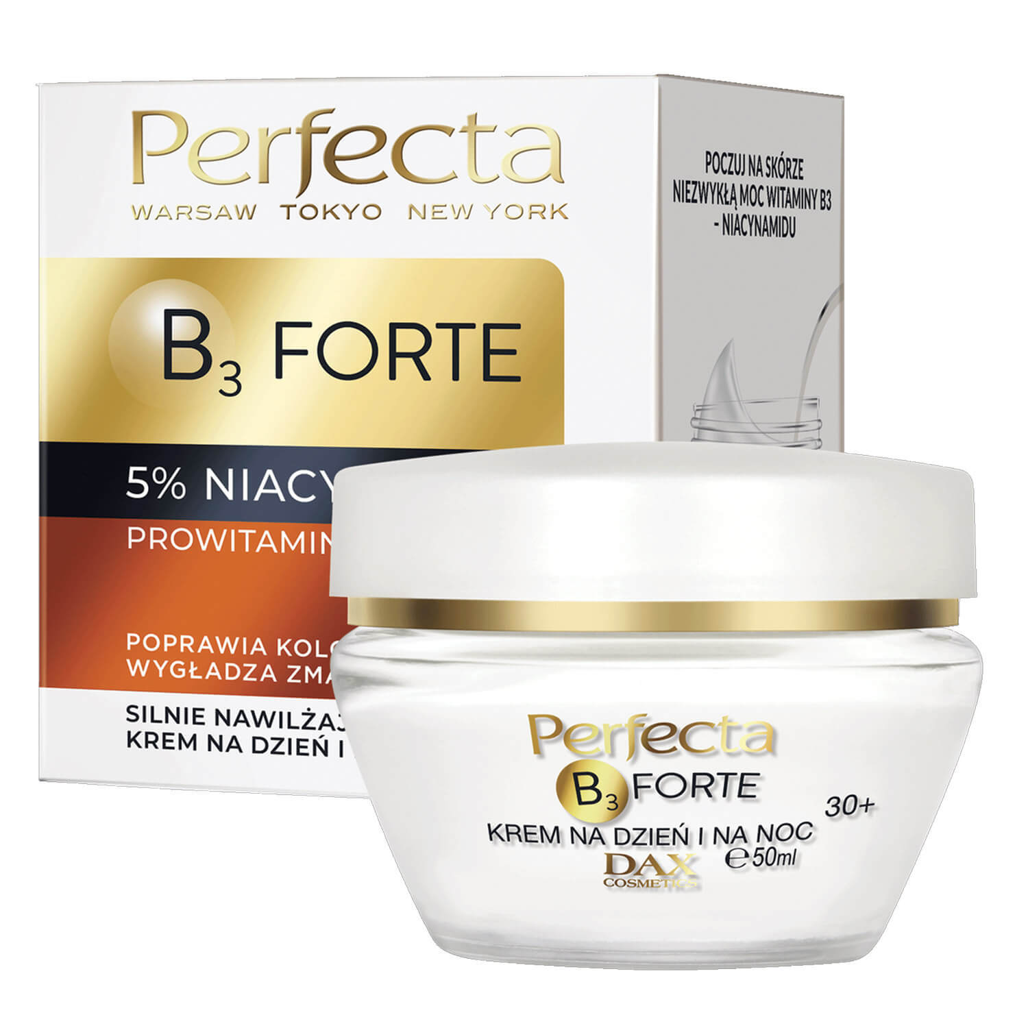 Perfecta B3 Forte 30+, cremă de față foarte hidratantă, zi și noapte, 50 ml