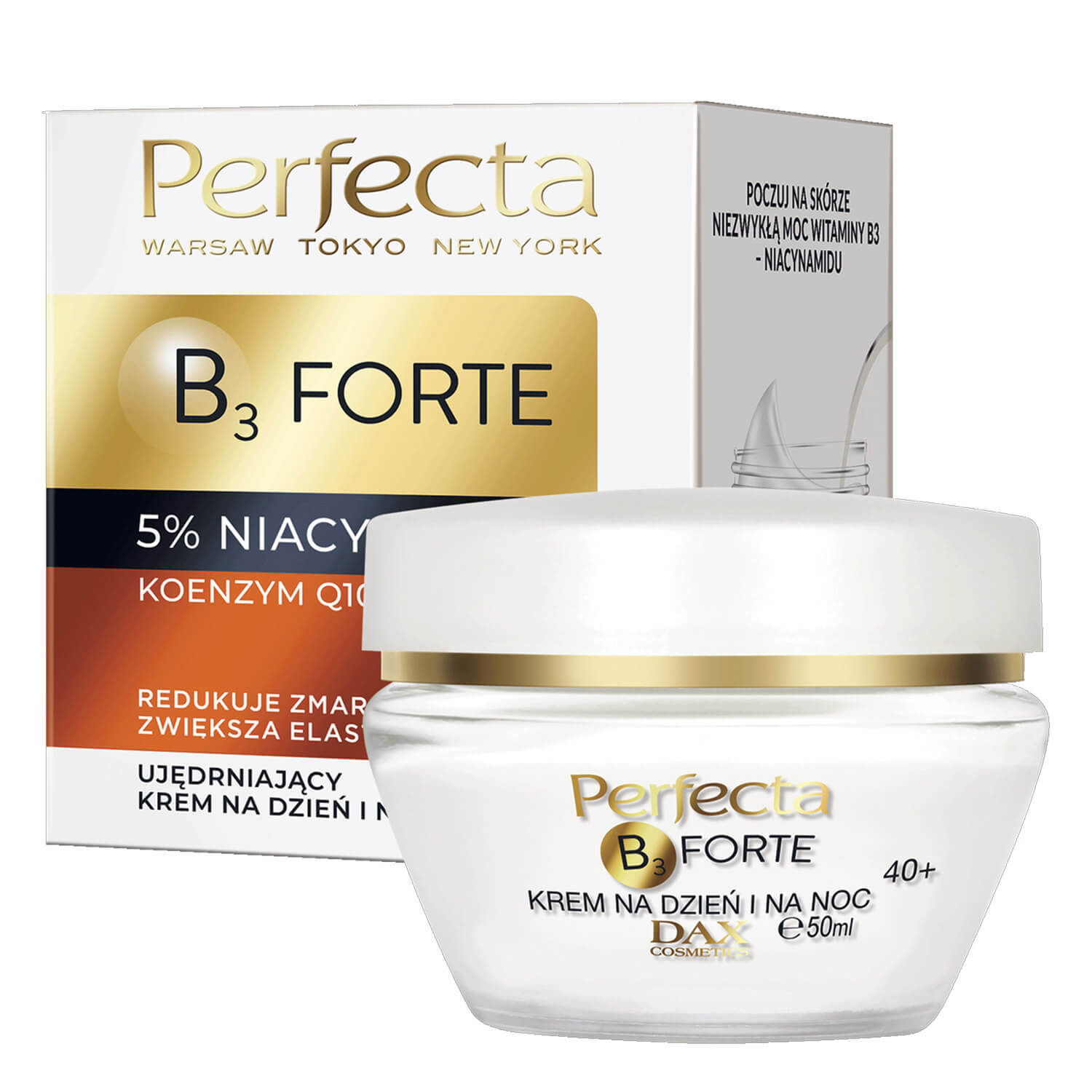 Perfecta B3 Forte 40+, cremă de față pentru întărire, zi și noapte, 50 ml