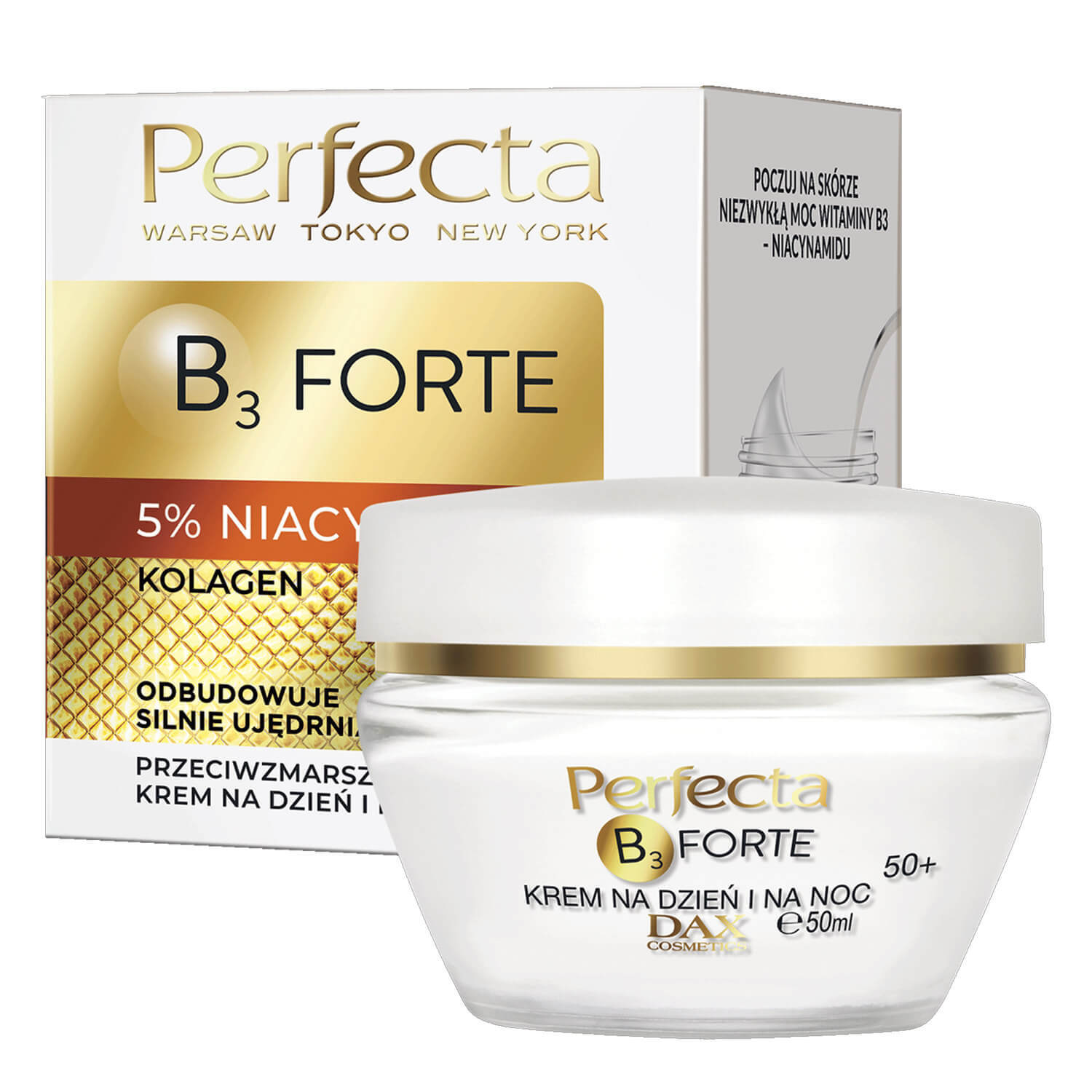 Perfecta B3 Forte 50+, cremă de față antirid, zi și noapte, 50 ml