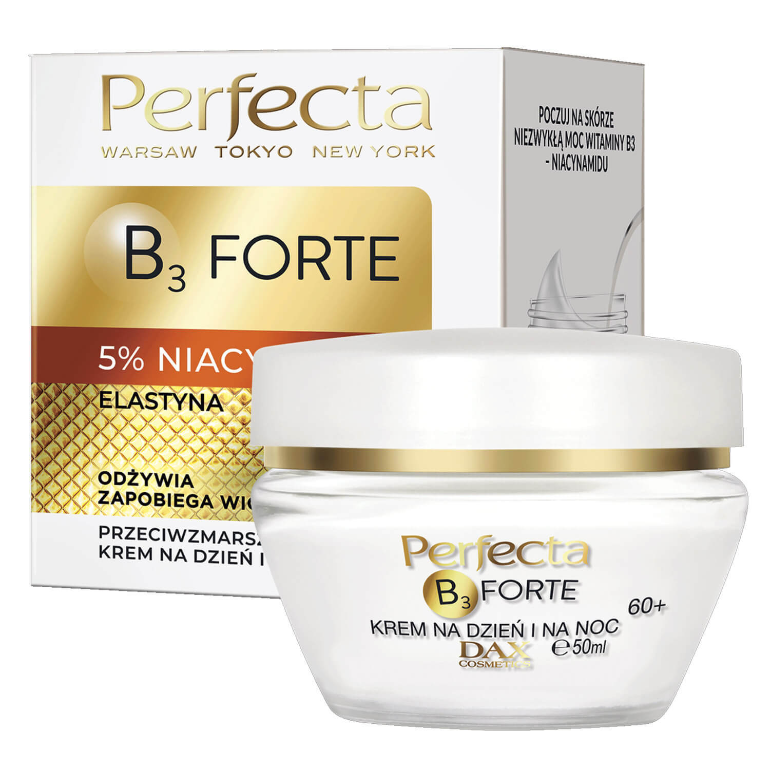 Perfecta B3 Forte 60+, cremă de față antirid, zi și noapte, 50 ml