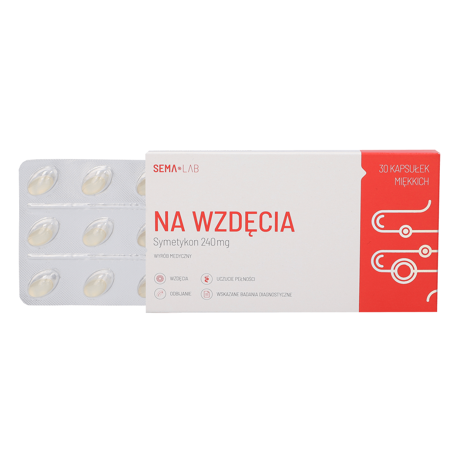 SEMA Lab Pentru flatulență 240 mg, 30 capsule moi