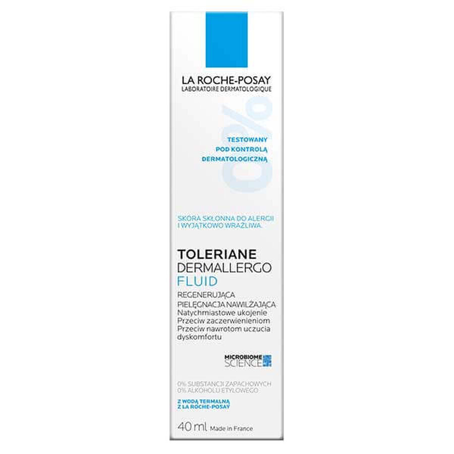 La Roche-Posay Toleriane Dermallergo, fluide, soin hydratant régénérant, 40 ml