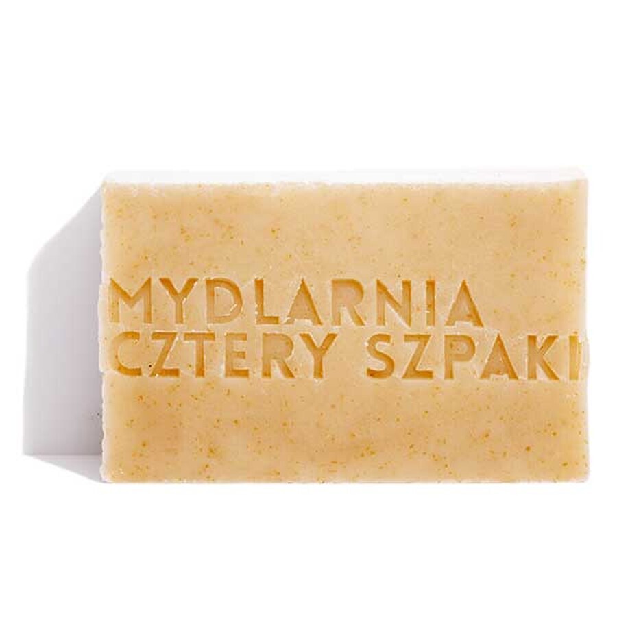 Cztery Szpaki, jabón en barra exfoliante, bálsamo y calabaza, 110 g