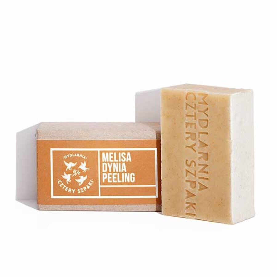 Cztery Szpaki, jabón en barra exfoliante, bálsamo y calabaza, 110 g