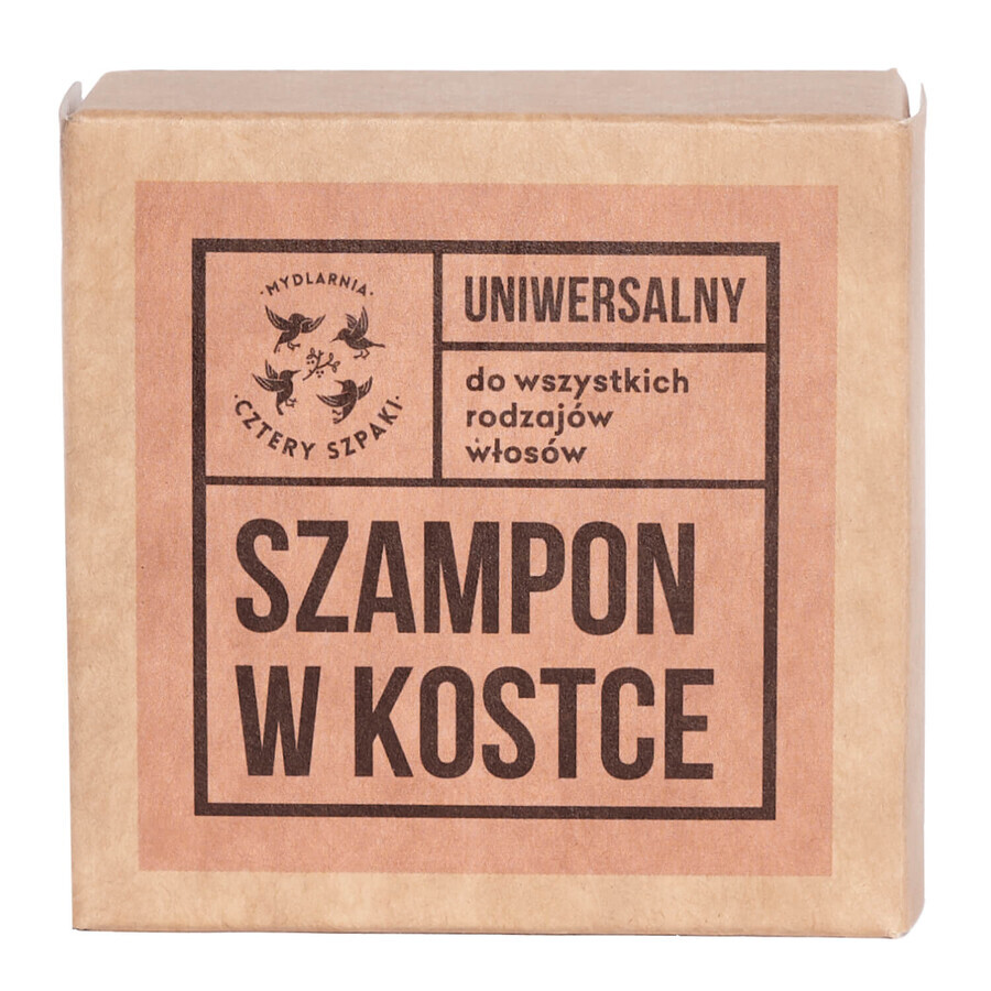 Cztery Szpaki, shampooing cube universel pour cheveux, 75 g