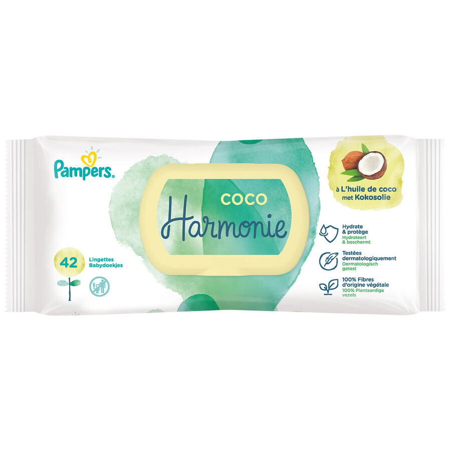 Pampers Harmonie Coco, șervețele umede, 9 x 42 buc