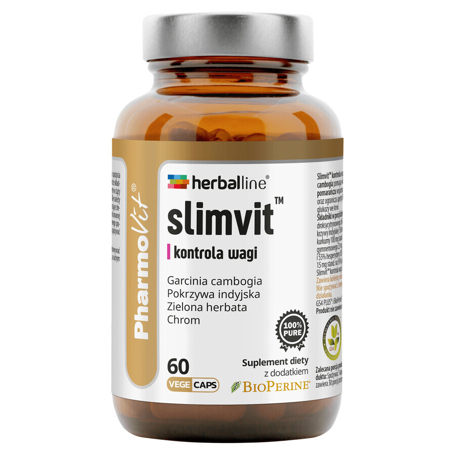 PharmoVit HerbalLine Slimvit Controlul greutății, 60 capsule pe bază de plante