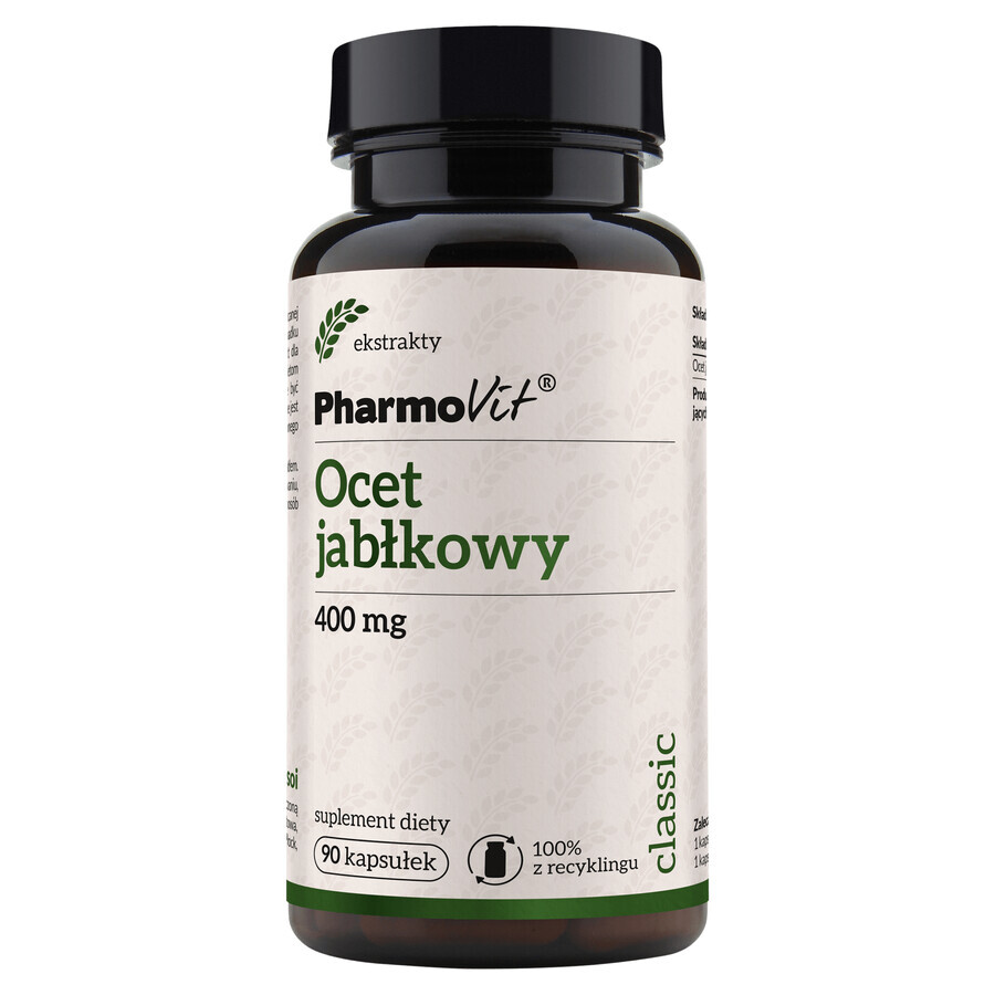 PharmoVit Oțet de cidru de mere 400 mg, 90 capsule