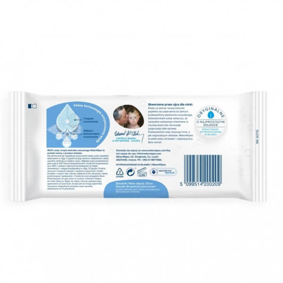 WaterWipes Bio, șervețele umede, apă, de la naștere, 4 x 60 buc