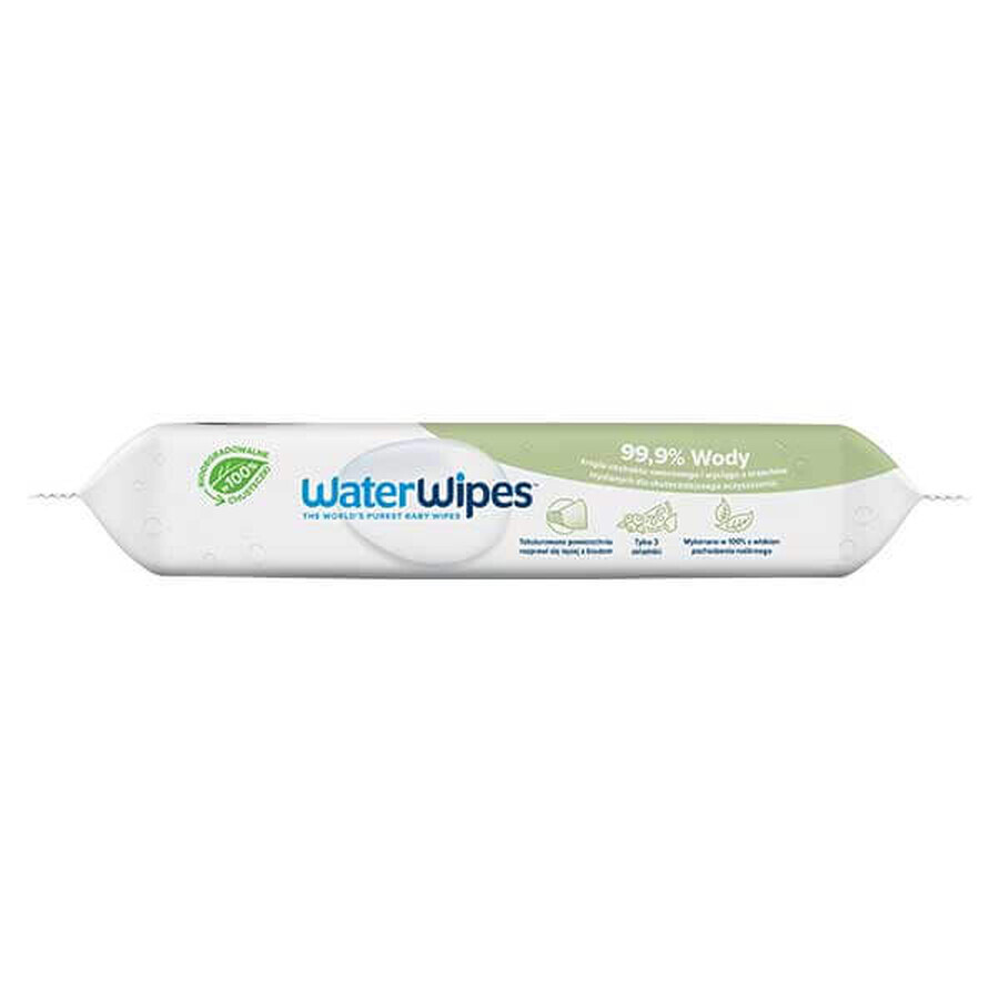 WaterWipes Soapberry Bio, șervețele umede, apă cu extract de săpun, de la naștere, 60 bucăți