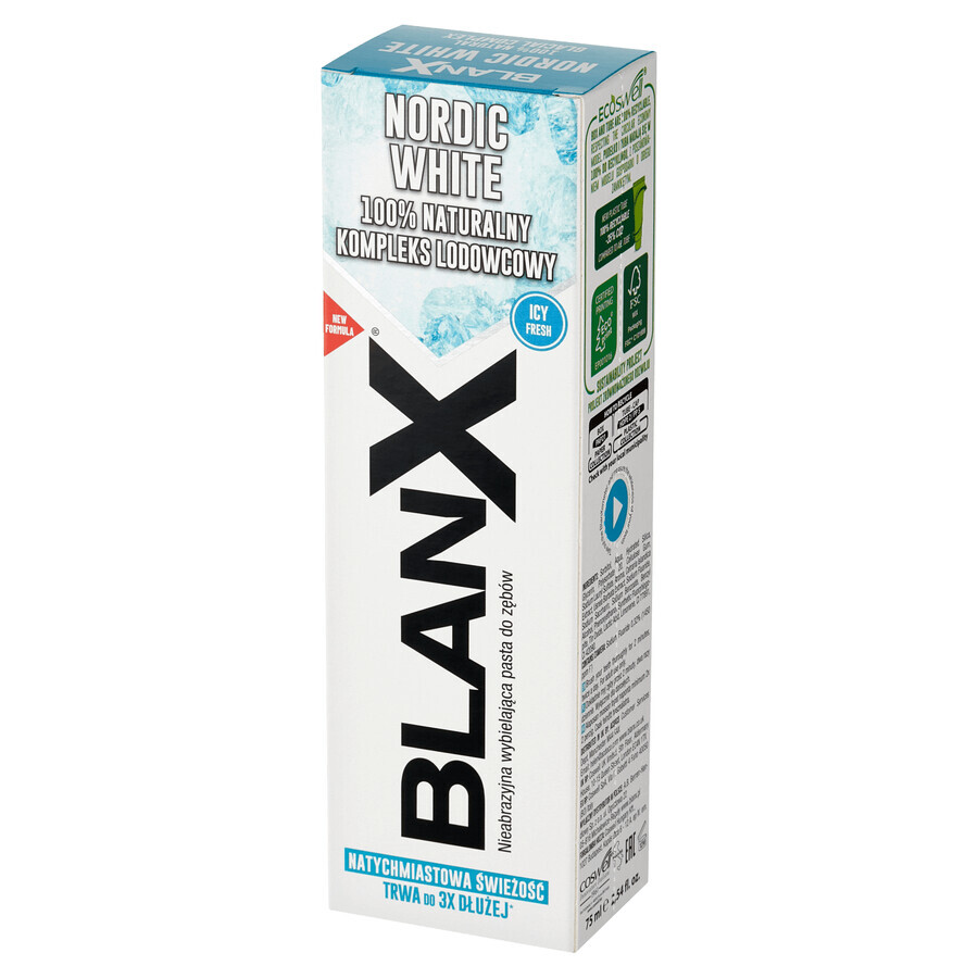 BlanX Nordic White, pastă de dinți albitoare, 75 ml