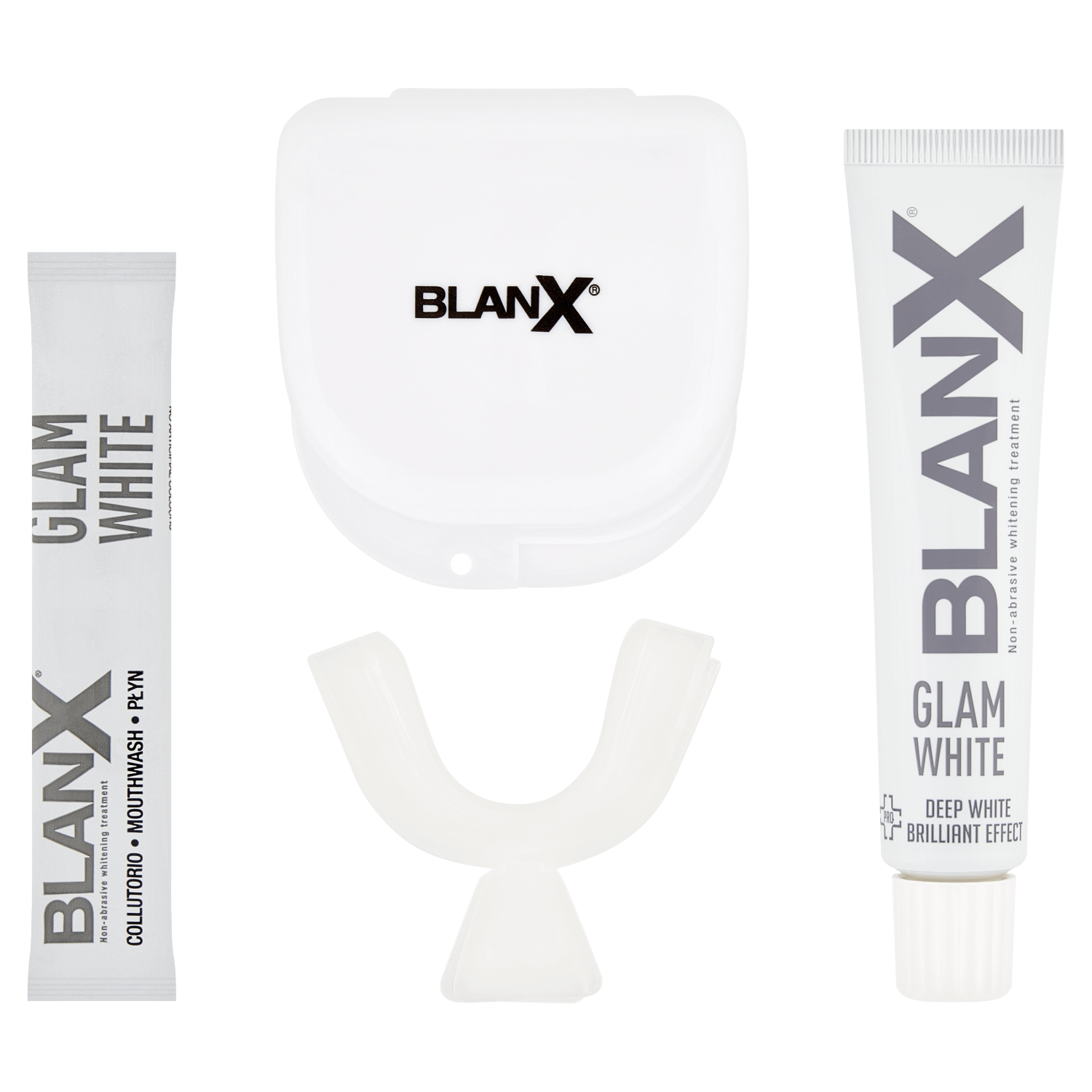 BlanX Glam White, sistem de albire a dinților pentru 6 zile, pastă de dinți, 40 ml + apă de gură, 6 pliculețe