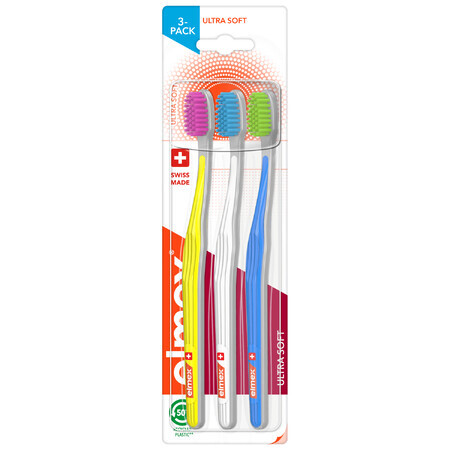 Elmex, cepillo de dientes, Ultra Suave, 3 piezas