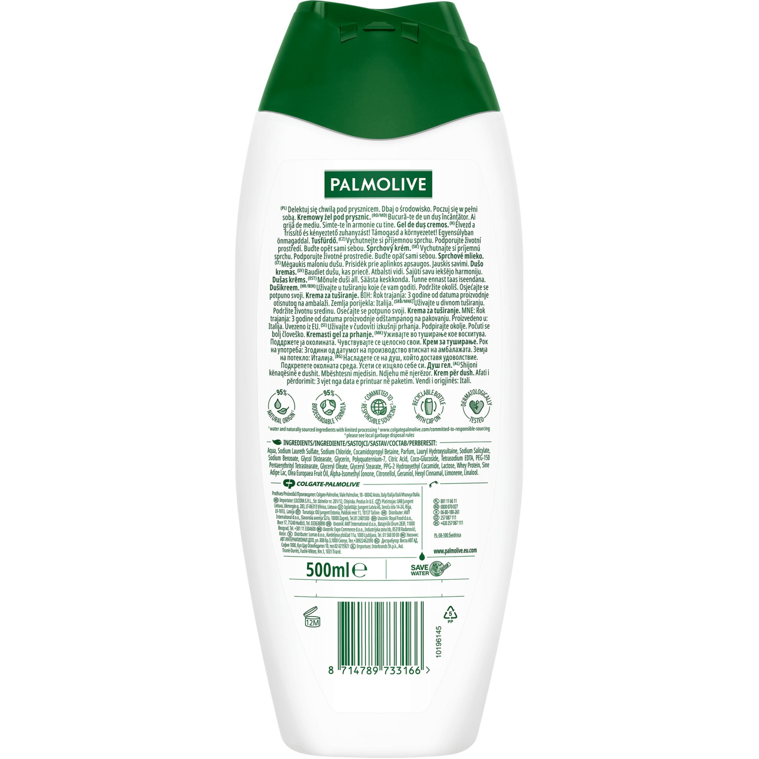 Palmolive Naturals, gel de duș cremos, măsline și lapte, 500 ml