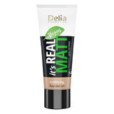 Delia It's Real Matt, fond de ten matifiant, hrănitor și hidratant, 102 natural, 30 ml