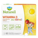 Naturell Vitamina D pentru copii 1000 UI, aromă de vanilie și căpșuni, 60 comprimate masticabile