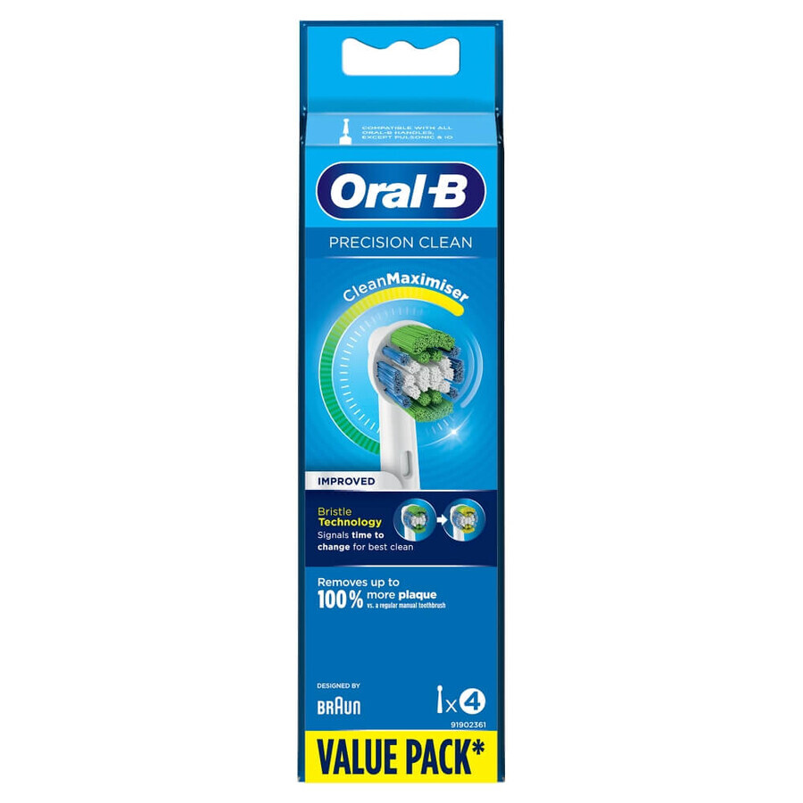 Punte di ricambio Oral-B Precision Clean per spazzolino elettrico Clean Maximiser, 4 pezzi