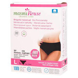 Masmi Reuse, slip menstrual, bumbac organic, negru, mărimea L, 102-110 cm, 1 buc