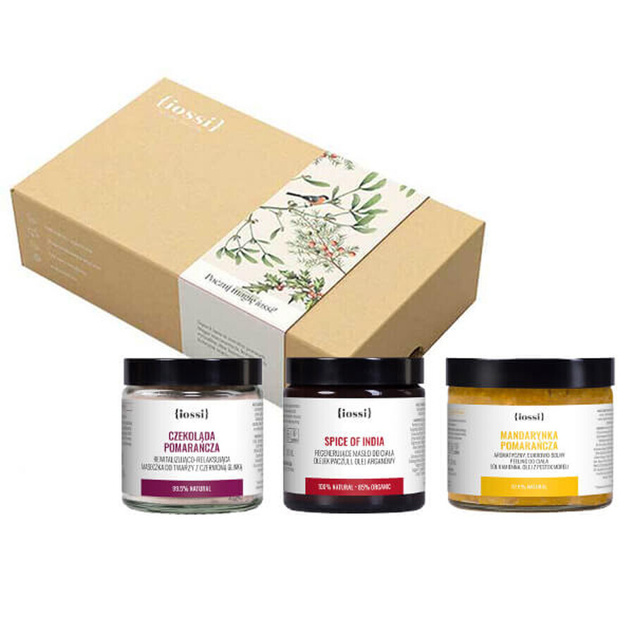 Iossi Winter Spa Ritual Firming Kit, unt de corp, 120 ml + scrub de corp, 120 ml + mască de față, 120 ml