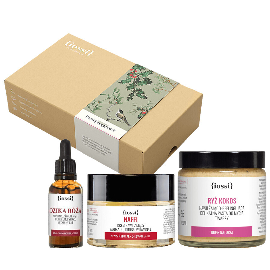 Iossi Fragrant Trio Illuminating Ritual set, spălare de față, 120 ml + ser, 30 ml + cremă de față, 50 ml