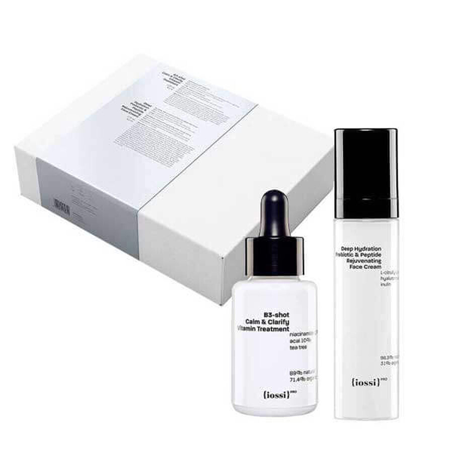 Kit Iossi Pro Come Together Calm &amp; Clarify, cremă de față, 50ml + ser de față, 30ml