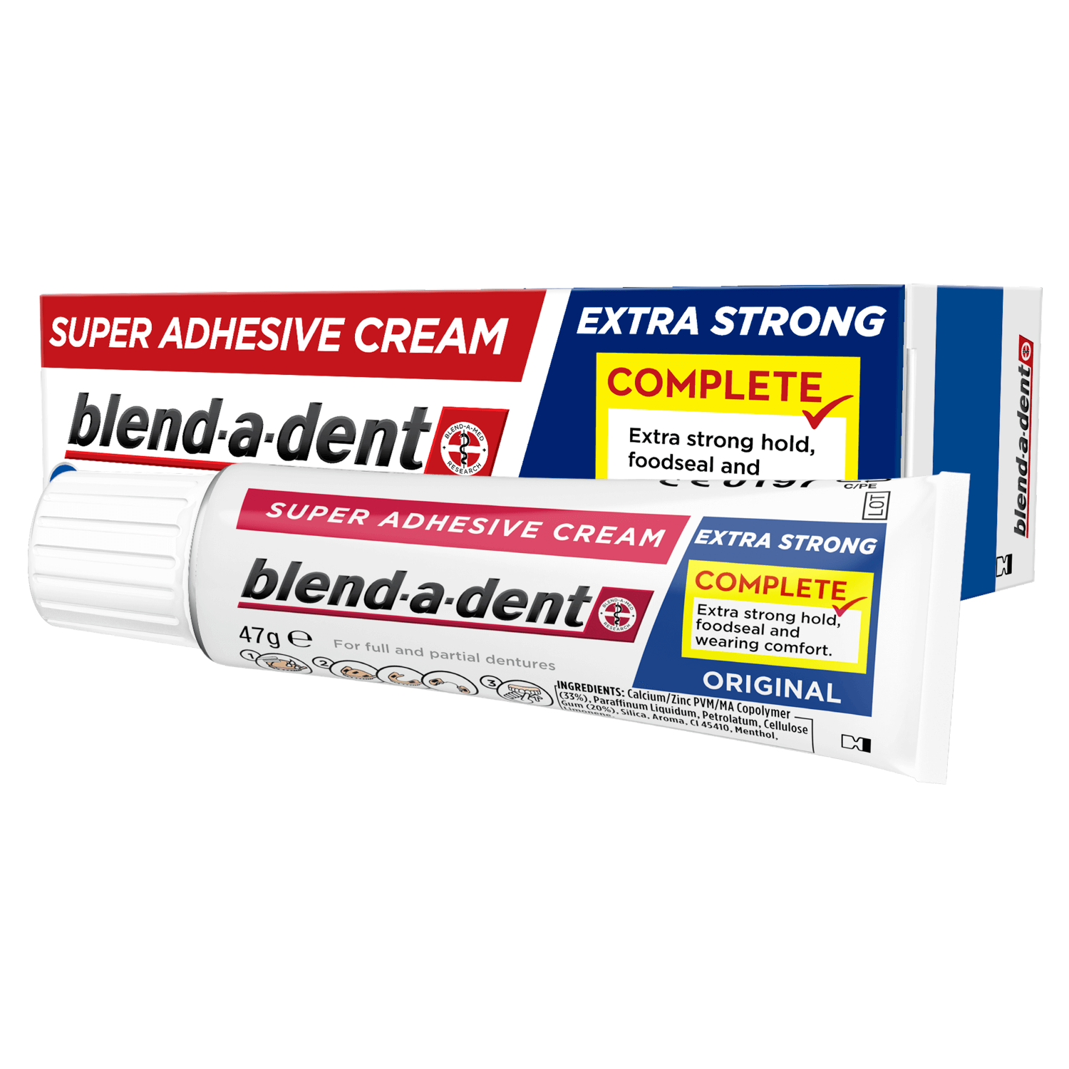 Blend-a-dent Complete, Adeziv pentru proteză dentară, Original, 47 g