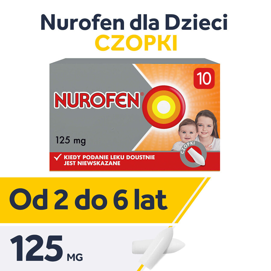 Nurofen pour enfants 125 mg, suppositoires, 10 pièces