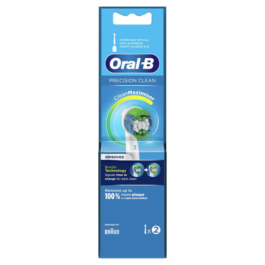 Oral-B Precision Clean, punte di ricambio per spazzolino elettrico Clean Maximiser, EB20-2, 2 pezzi