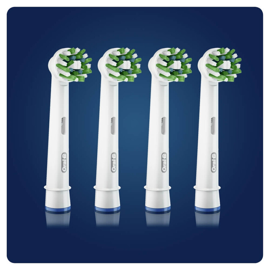 Oral-B Cross Action, vervangende opzetborstels voor Clean Maximiser elektrische tandenborstel, EB50-4, 4 stuks