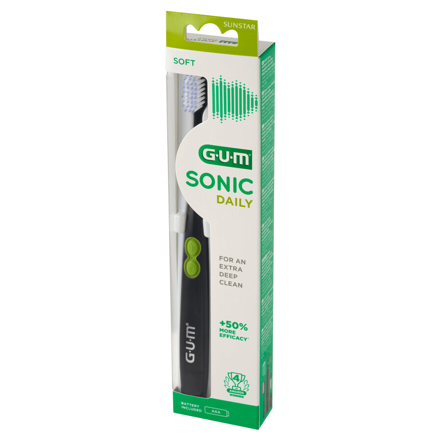 Sunstar Gum Sonic Daily, periuță de dinți sonică, negru, 1 buc