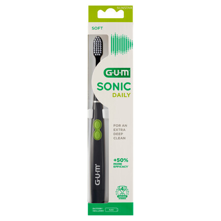 Sunstar Gum Sonic Daily, periuță de dinți sonică, negru, 1 buc