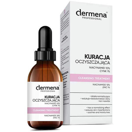 Dermena Professional, tratament de curățare niacinamidă 10% + zinc 1%, ten gras, mixt, cu imperfecțiuni, 20 ml 