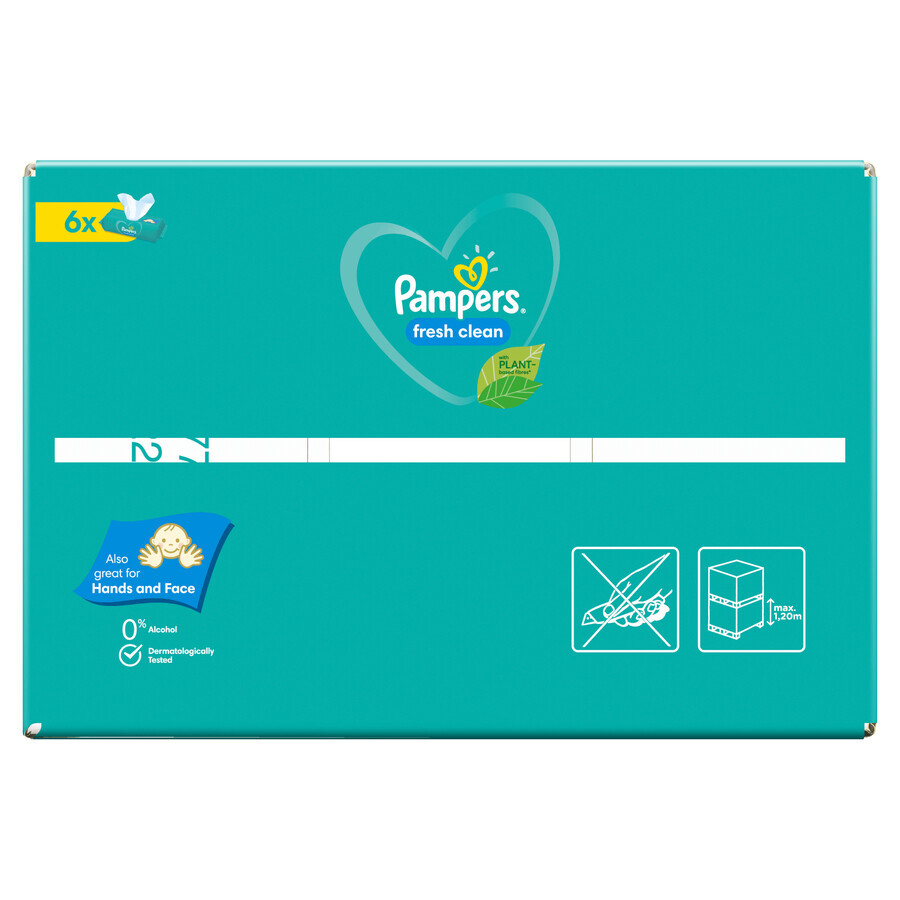 Pampers Fresh Clean, șervețele umede, 6 x 80 buc