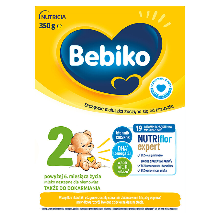 Bebiko 2 Nutriflor Expert lapte de continuare, peste 6 luni, 350 g