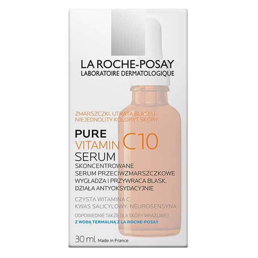 La Roche-Posay Pure Vitamin C10, ser concentrat antirid cu vitamina C, piele sensibilă, 30 ml