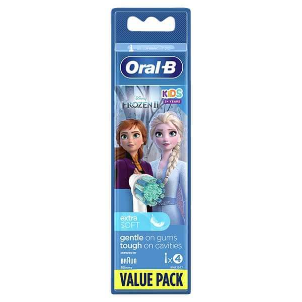 Oral-B Kids Stages Power, sfaturi periuță de dinți electrică, Frozen EB10s-4, peste 3 ani, ultra moale, 4 bucăți