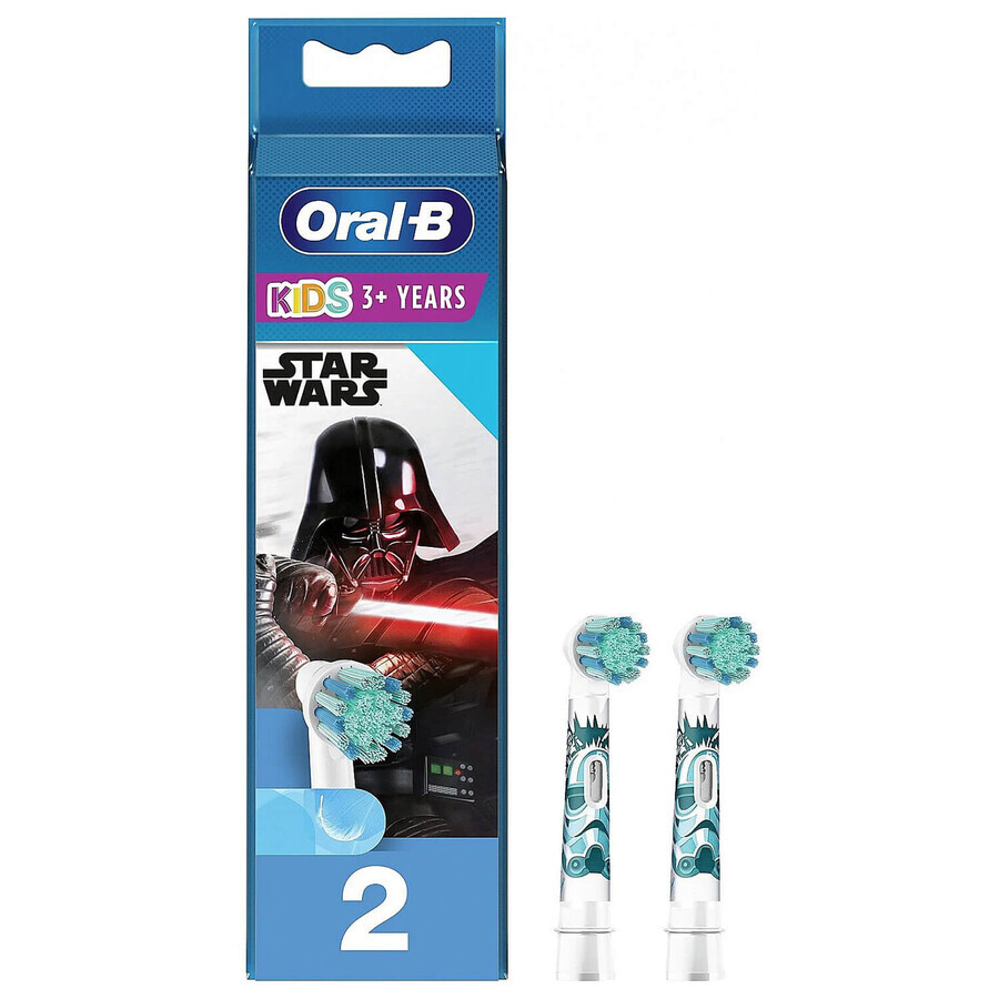 Oral-B Kids Stages Power, punte per spazzolino elettrico, Star Wars, oltre 3 anni, ultra morbide, 2 pezzi