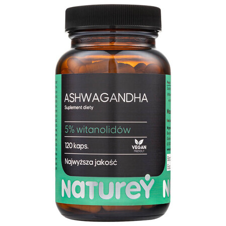 Naturey Ashwagandha, 120 cápsulas