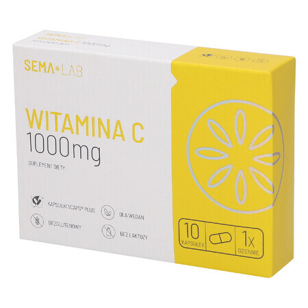 SEMA Lab Vitamina C 1000 mg, 10 capsule din celuloză