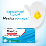 Maalox 400 mg + 400 mg, 20 comprimate