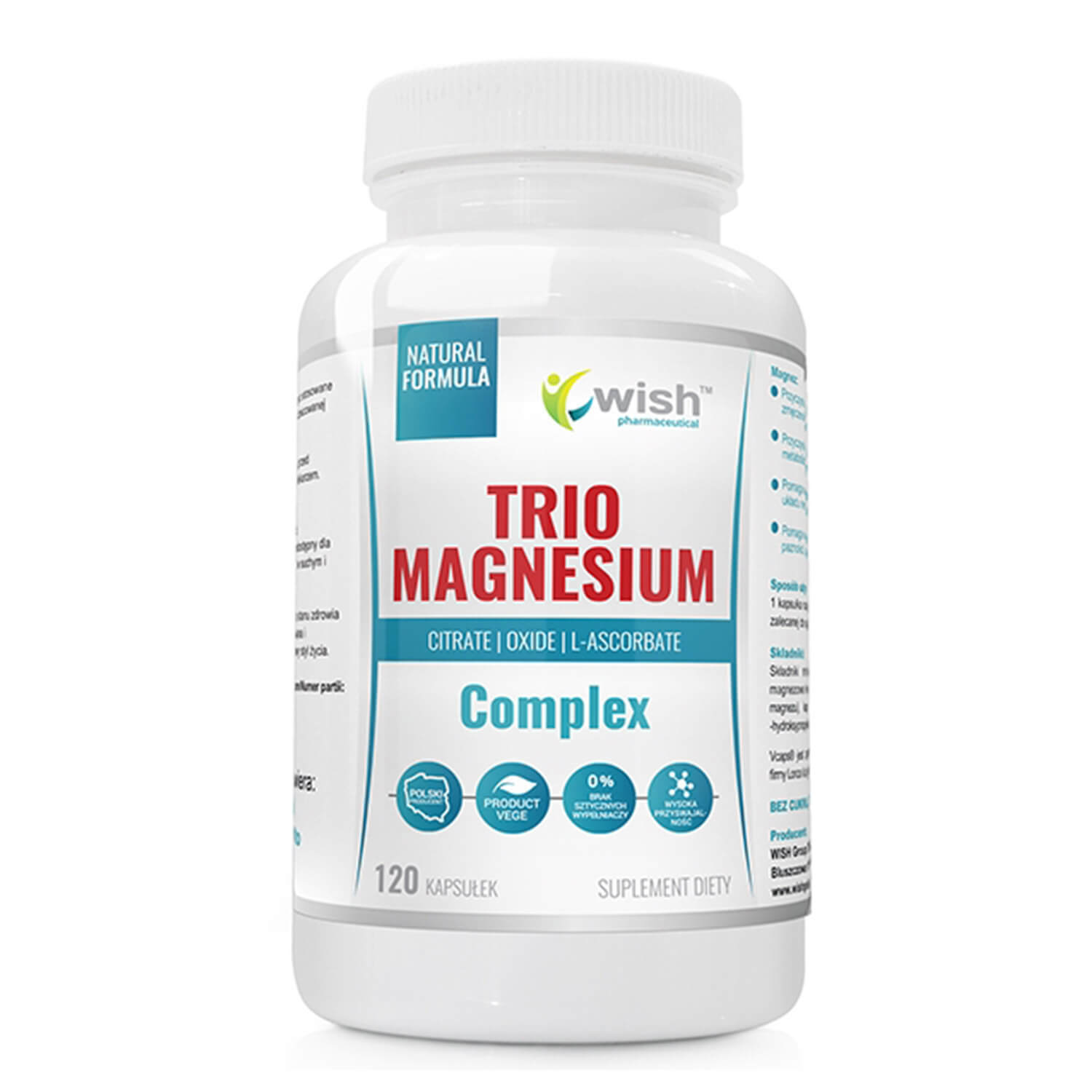 Wish Trio Magnesium Complex, magneziu 400 mg, 120 capsule