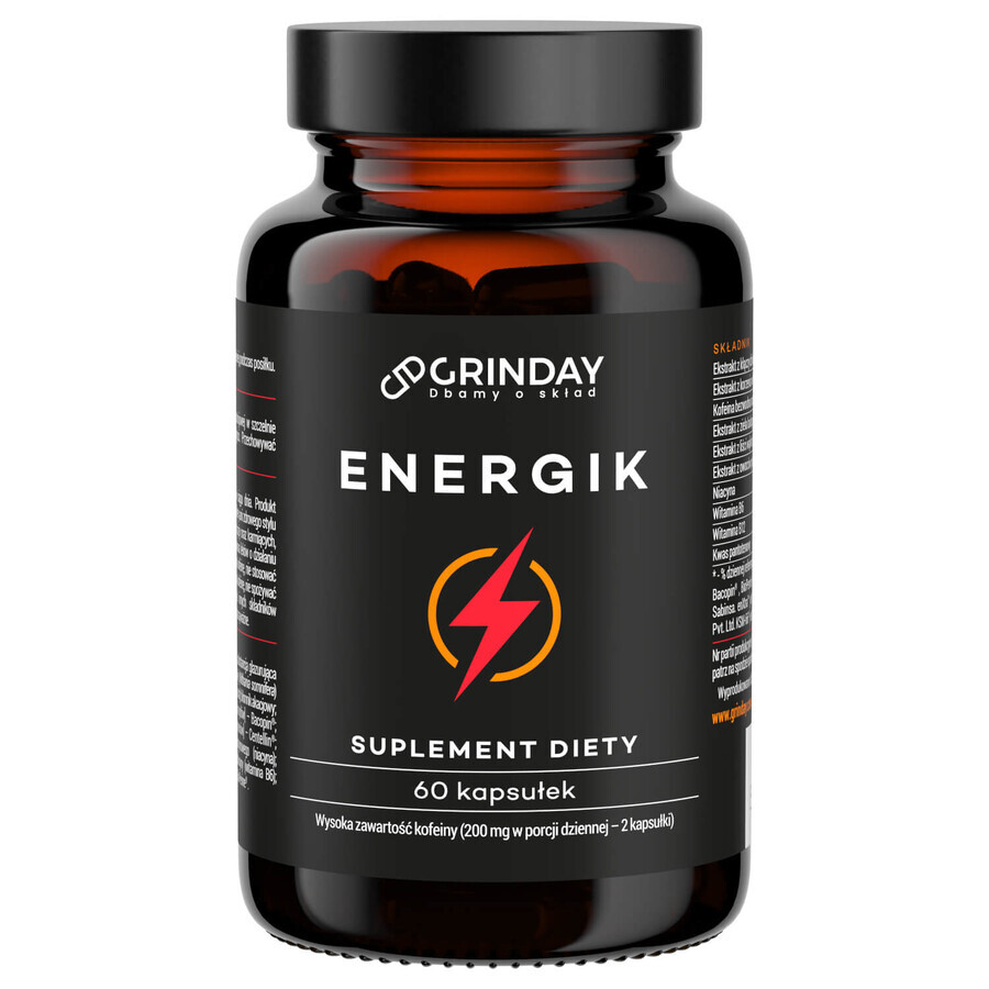 Grinday Energik, energizzante naturale, 60 capsule